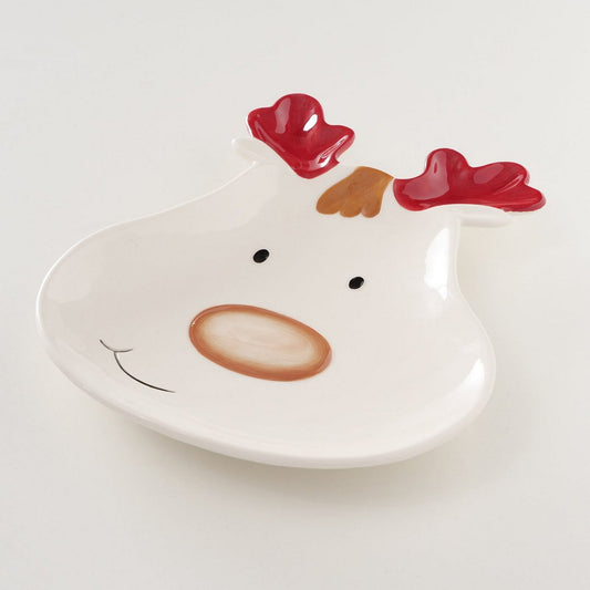 ΠΙΑΤΕΛΑ ΣΧΗΜΑ ΕΛΑΦΙ Mutzy ΛΕΥΚΟ/ΚΟΚΚΙΝΟ 21x4x25cm Dishwasher safe ΚΕΡΑΜΙΚΟ