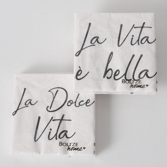 ΧΑΡΤΟΠΕΤΣΕΤΕΣ 2/ass ΣΧΕΔΙΟ Dolce Vita 20τμχ  ΛΕΥΚΟ ΜΑΥΡΟ ΧΑΡΤΙ