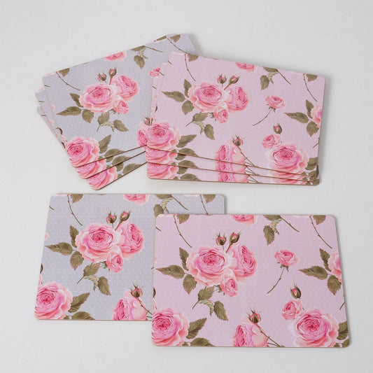 ΣΟΥΠΛΑ 2/ass ΣΧΕΔΙΟ ΛΟΥΛΟΥΔΙΑ Roselia Floral ΡΟΖ/ΓΚΡΙ 40x30x2cm MDF