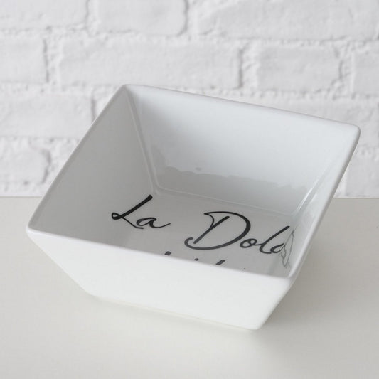 ΜΠΟΛ Dolce Vita ΤΕΤΡΑΓΩΝΟ ΛΕΥΚΟ/ΜΑΥΡΟ 15x15x6cm 550ml ΠΟΡΣΕΛΑΝΗ Dishwasher safe