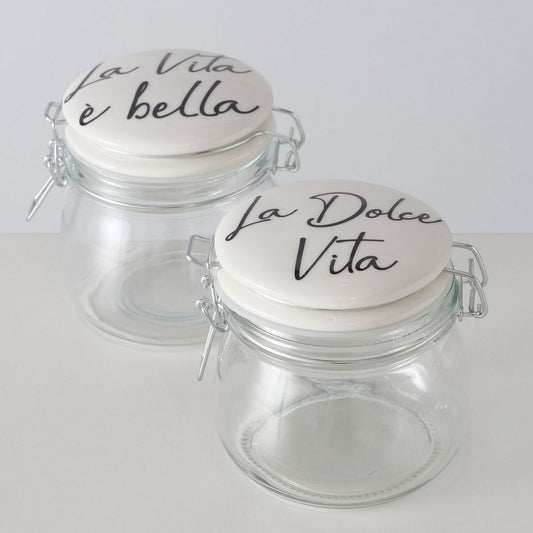 ΔΟΧΕΙΟ  ΑΠΟΘΗΚΕΥΣΗΣ 2/ass Dolce Vita 450ml D11 H12cm ΓΥΑΛΙ ΠΟΡΣΕΛΑΝΗ