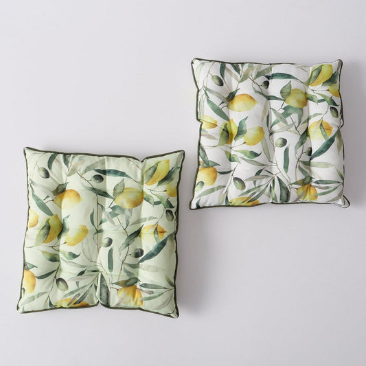 ΜΑΞΙΛΑΡΙ ΚΑΡΕΚΛΑΣ 2/ass ΣΧΕΔΙΟ Zitronella Floral 40x40x4cm ΚΙΤΡΙΝΟ ΠΡΑΣΙΝΟ ΛΕΥΚΟ Polyester 100% 40x40x4