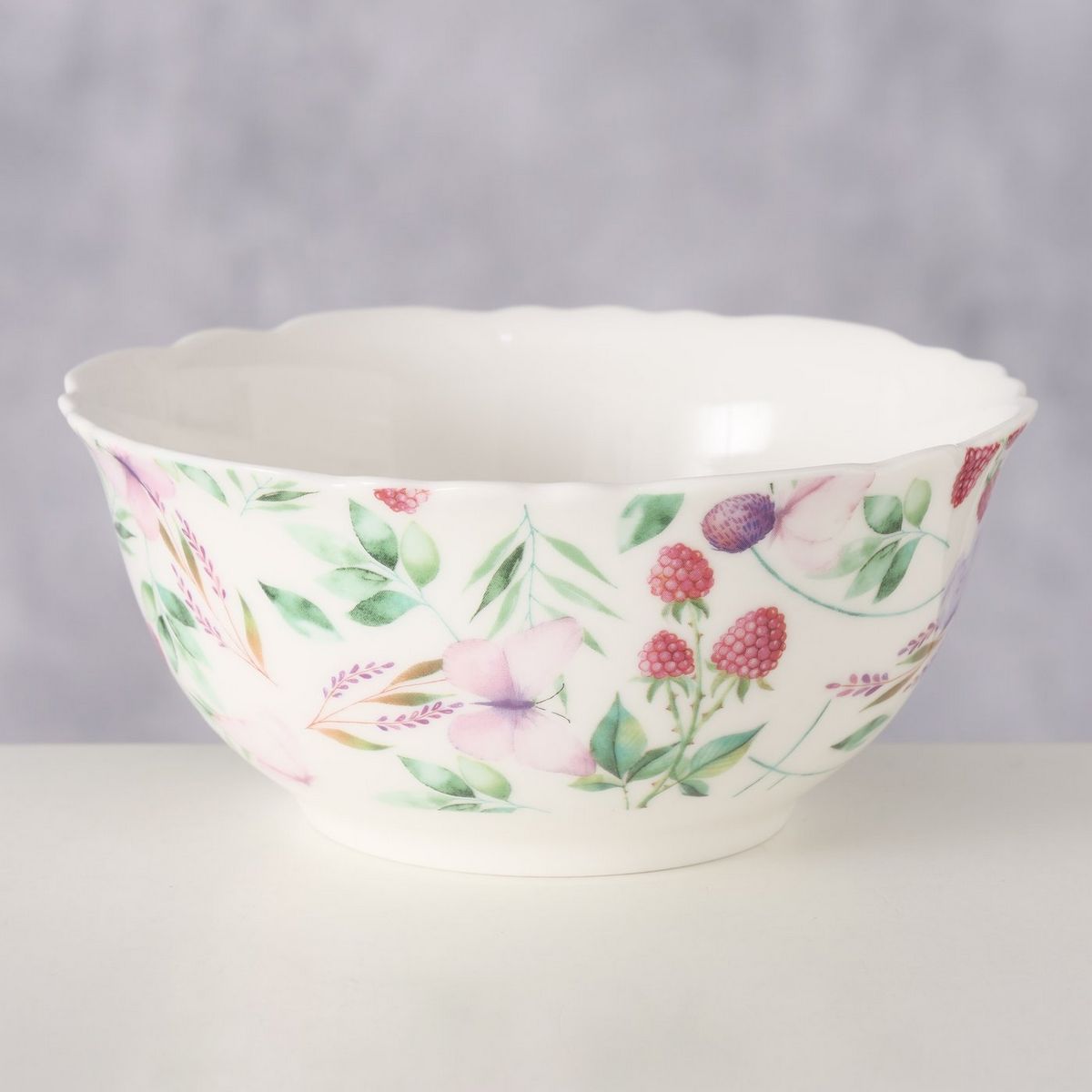 ΜΠΟΛ ΣΧΕΔΙΟ ΒΑΤΟΜΟΥΡΟ Fantasy, 450ml, H7cm, D14cm, Floral ΠΡΑΣΙΝΟ ΡΟΖ New Bone