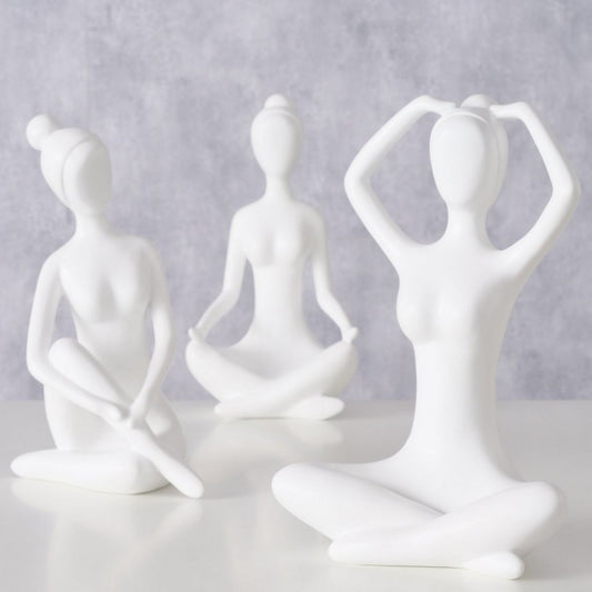 ΓΥΝΑΙΚΑ Yoga 3/ass ΦΙΓΟΥΡΑ ΛΕΥΚΟ 20x15x29cm Polyresin