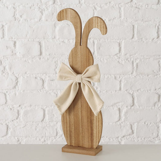 ΛΑΓΟΣ ΞΥΛΟ ΜΕ ΦΙΟΓΚΟ ΕΚΡΟΥ ΦΙΓΟΥΡΑ Bernado ΣΕ ΒΑΣΗ 15Χ6Χ40cm MDF, Polyester