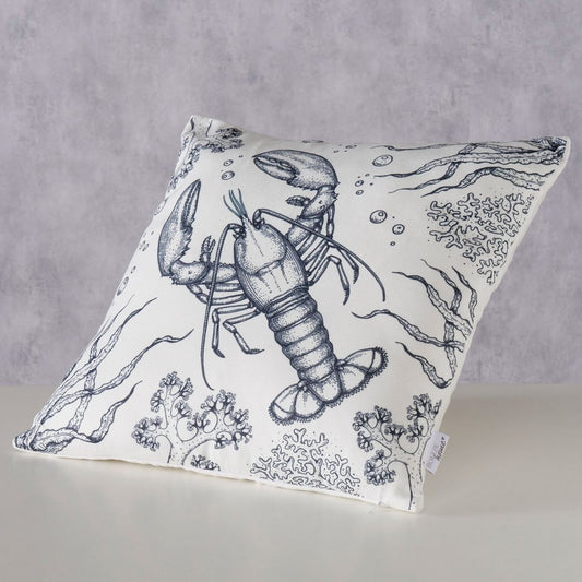 ΜΑΞΙΛΑΡΙ ΣΧΕΔΙΟ ΚΑΡΑΒΙΔΑ Sea ΑΣΠΡΟ ΜΑΥΡΟ 45Χ45Χ12cm Polyester