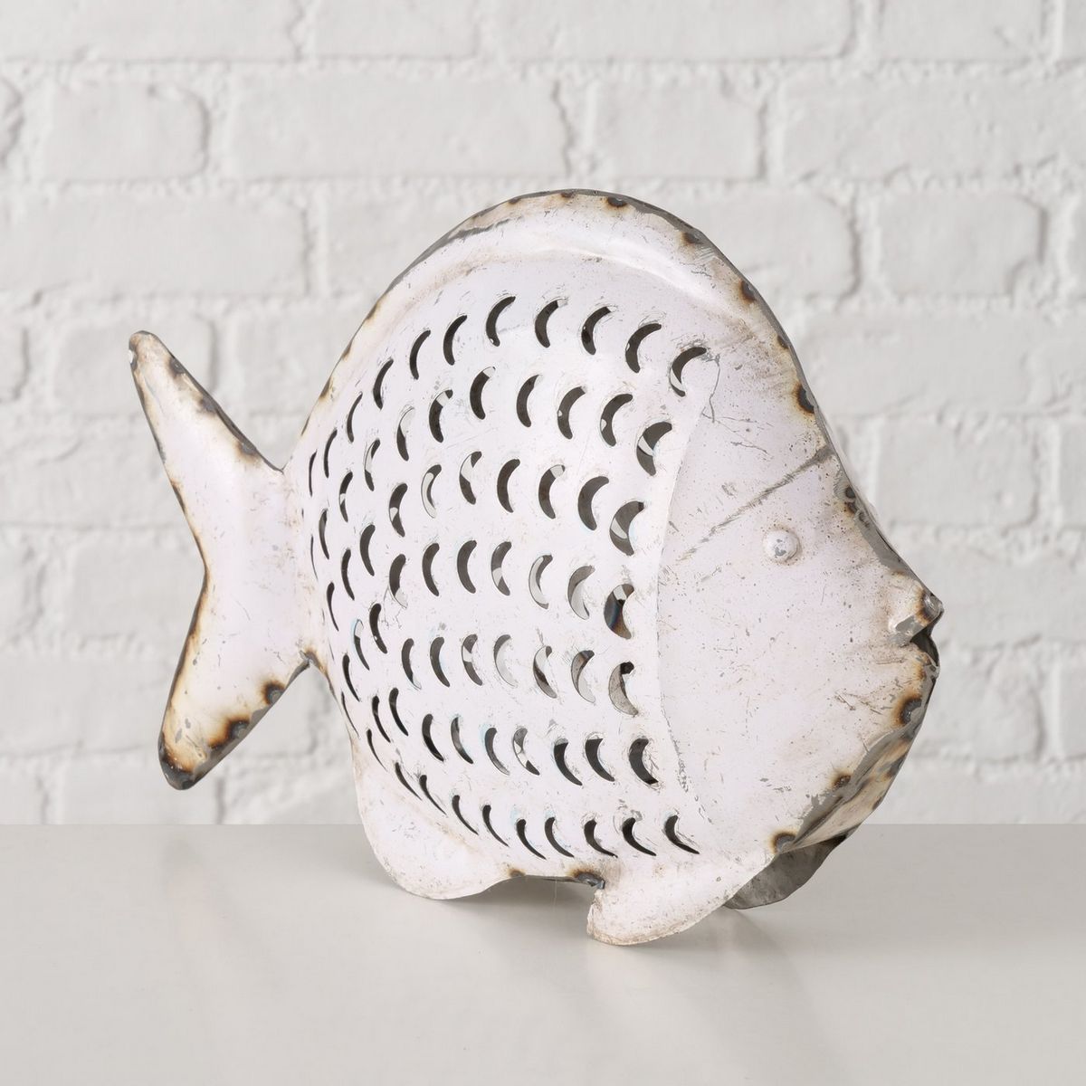 ΚΗΡΟΠΗΓΙΟ ΨΑΡΙ Fabiola ΛΕΥΚΟ ΑΝΤΙΚΕ 33Χ8Χ23cm ΜΕΤΑΛΛΟ