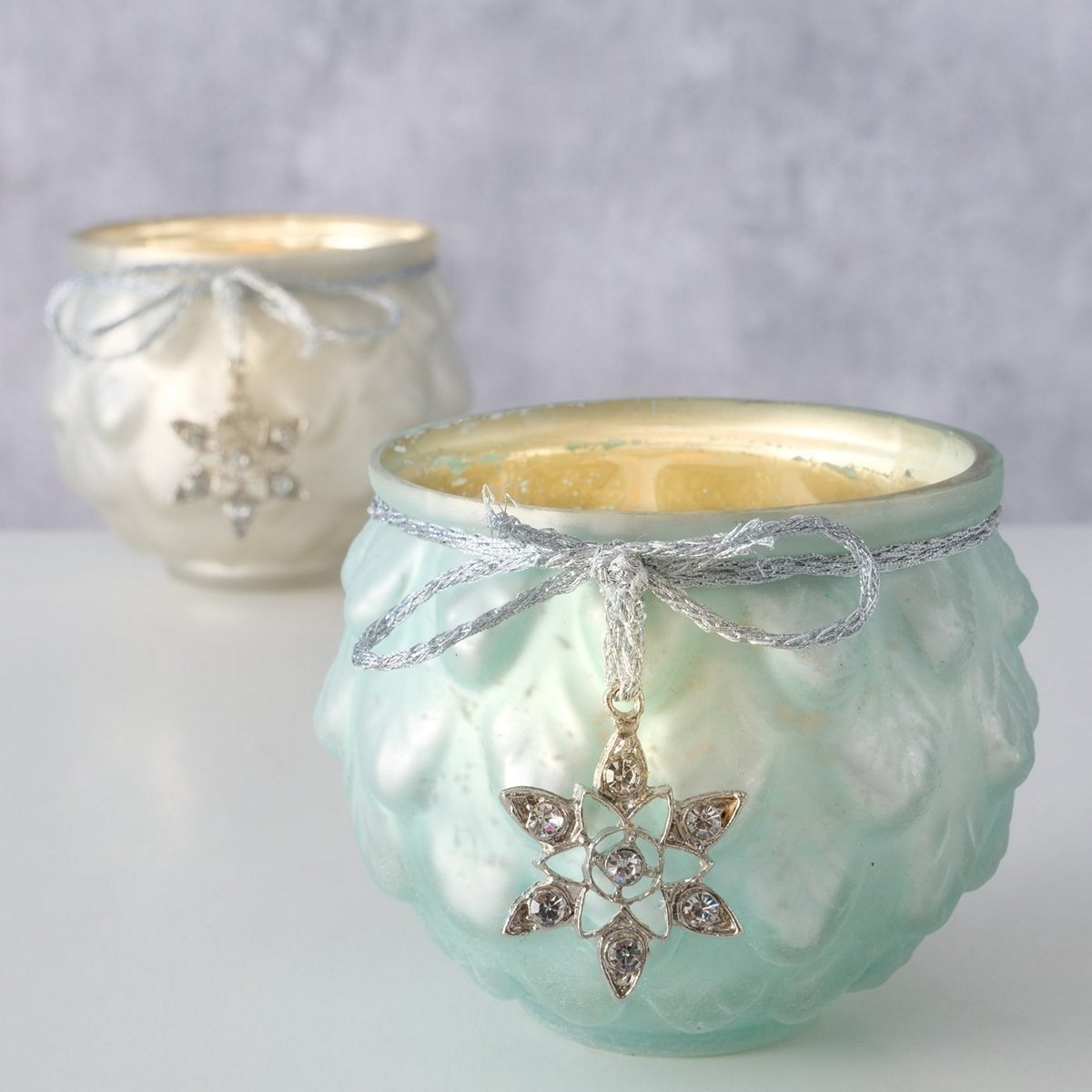 ΚΗΡΟΠΗΓΙΟ 2/ass ΛΕΥΚΟ ΠΡΑΣΙΝΟ Flace H7,5cm  ΓΥΑΛΙ