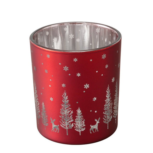 ΚΗΡΟΠΗΓΙΟ Winty ΔΕΝΤΡΑ ΚΟΚΚΙΝΟ ΑΣΗΜΙ H8cm D7cm ΓΥΑΛΙ