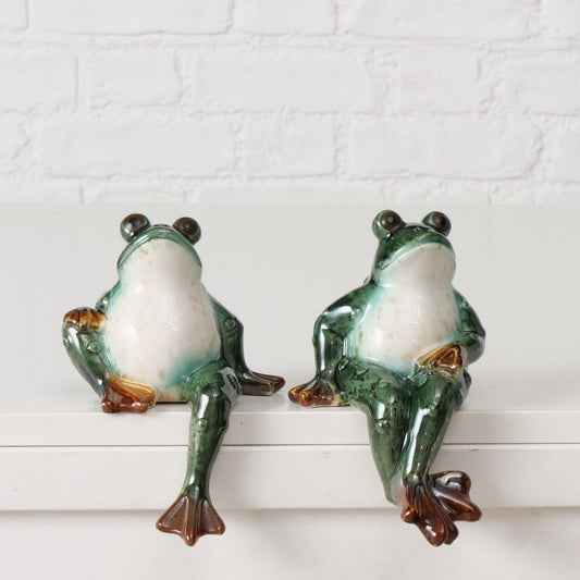 ΒΑΤΡΑΧΟΣ καθιστός 2/ass  Frido ΠΡΑΣΙΝΟ  14Χ14Χ19cm ΠΟΡΣΕΛΑΝΗ