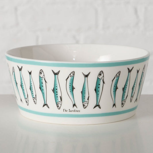 ΜΠΟΛ ΣΧΕΔΙΟ Sardine 500ml ΛΕΥΚΟ ΤΙΡΚΟΥΑΖ H7cm, D15cm, New Bone