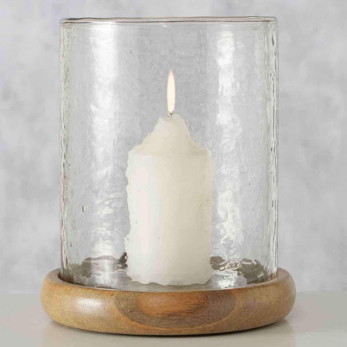 ΚΗΡΟΠΗΓΙΟ Theodora, Round H16cm D15cm ΞΥΛΙΝΗ ΒΑΣΗ Mango