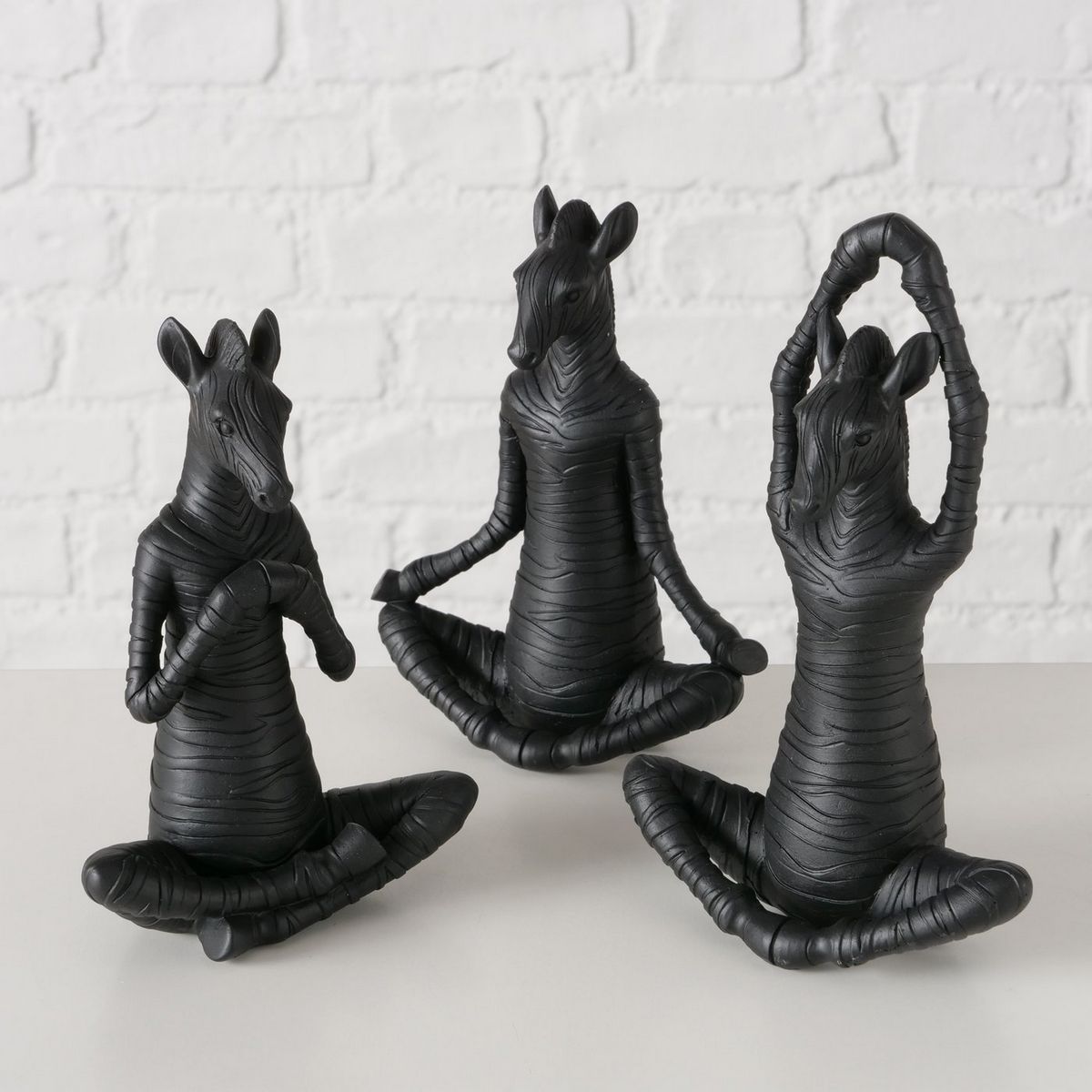 ΖΕΒΡΑ 3 ASS ΦΙΓΟΥΡΑ 12Χ6Χ18cm ΜΑΥΡΟ YogaPolyresin