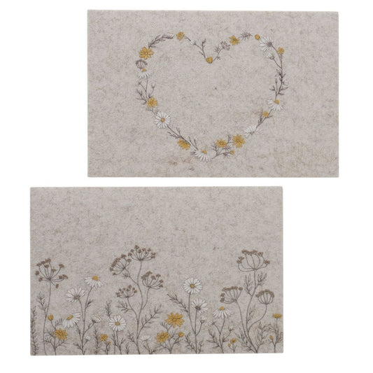 ΣΟΥΠΛΑ 2/ass 45/30/1 cm ΣΧΕΔΙΟ Meadow, Flower,ΕΚΡΟΥ Polyester