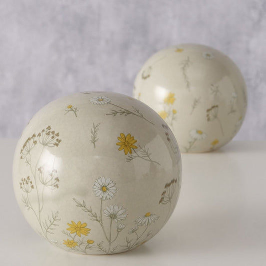 ΜΠΑΛΑ 2/ass H8cm D12cm,ΣΧΕΔΙΟ Meadow, ΕΚΡΟΥ, Floral, ΚΡΑΚΕΛΕ ΚΕΡΑΜΙΚΟ