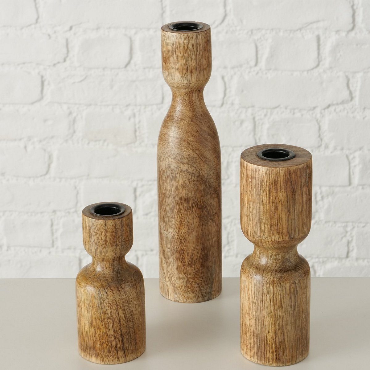 ΚΗΡΟΠΗΓΙΟ Set/3 ΞΥΛΟ Mango ΦΥΣΙΚΟ Szura D6 H13/18/26cm