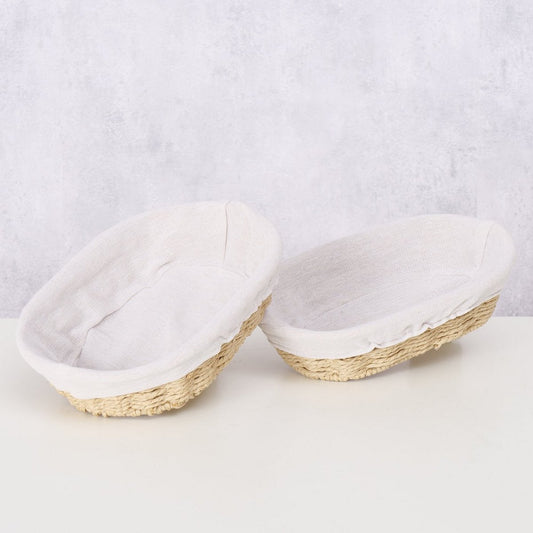 ΚΑΛΑΘΙ ΨΩΜΙΟΥ Set/2 ΜΕ ΥΦΑΣΜΑ Cesta ΟΒΑΛ 28x18x7cm 29x21x7cm