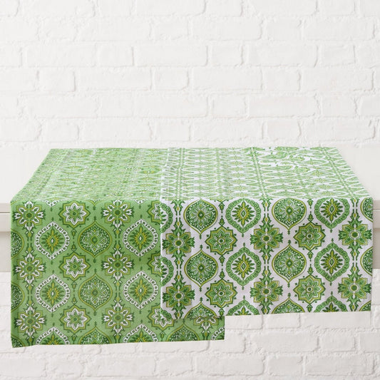 ΤΡΑΒΕΡΣΑ 2/ass Portofino ΠΡΑΣΙΝΟ ΛΕΥΚΟ 142X41cm cotton