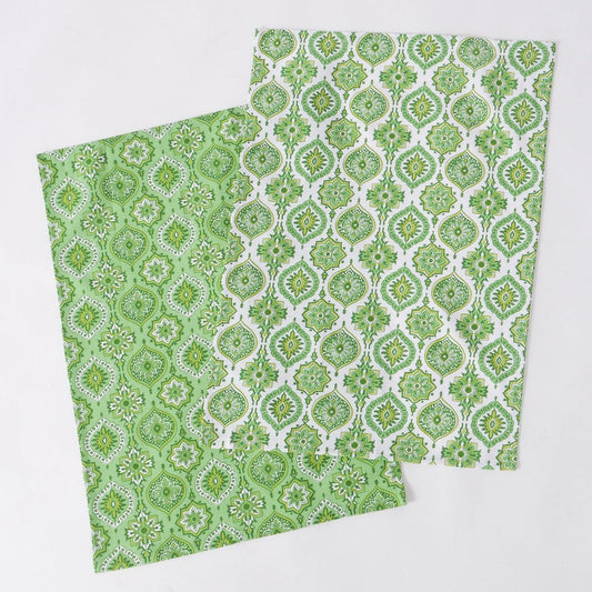 ΠΕΤΣΕΤΑ Set/2  ΚΟΥΖΙΝΑΣ Portofino ΠΡΑΣΙΝΟ ΛΕΥΚΟ Cotton 50x70cm
