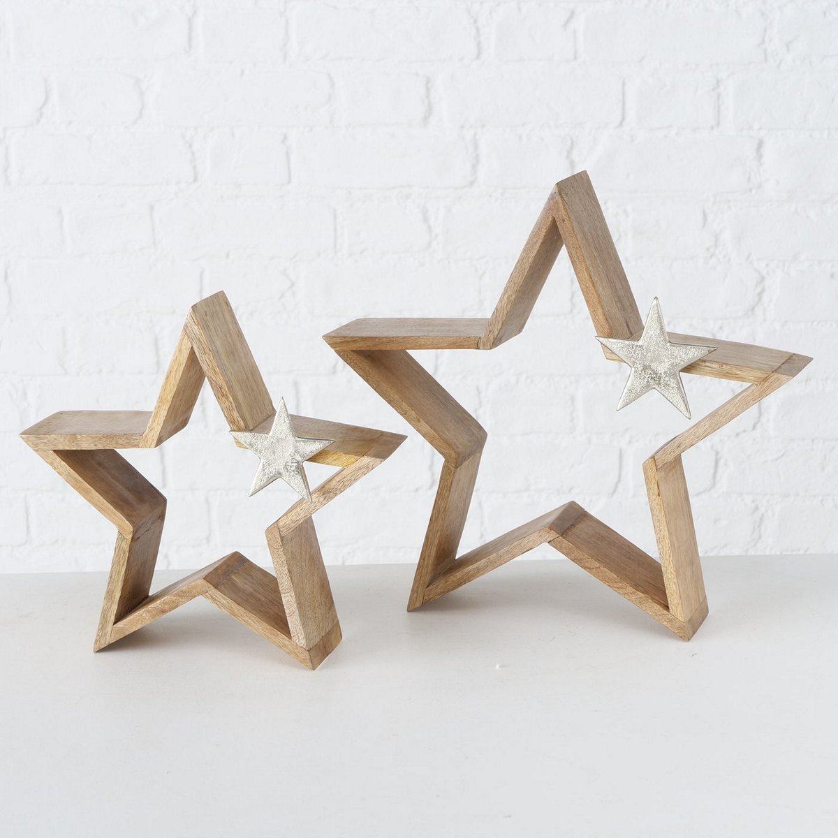 ΑΣΤΕΡΙ  Set/2 Arbusta ΞΥΛΟ ΦΥΣΙΚΟ Mango 27X27X25cm 35X35X33cm