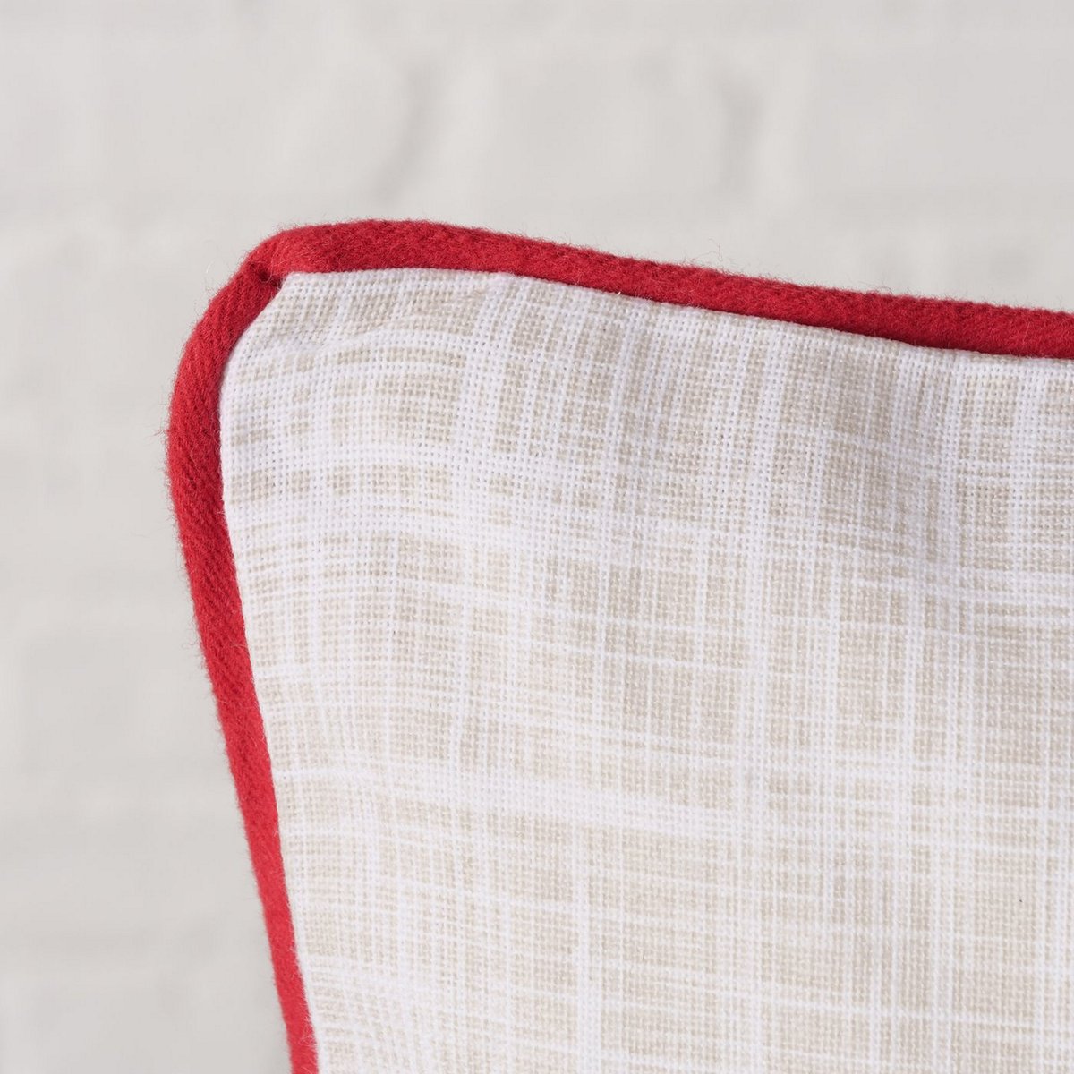 ΜΑΞΙΛΑΡΙ Ski ΕΚΡΟΥ ΚΟΚΚΙΝΟ 45Χ45Χ8cm Cotton