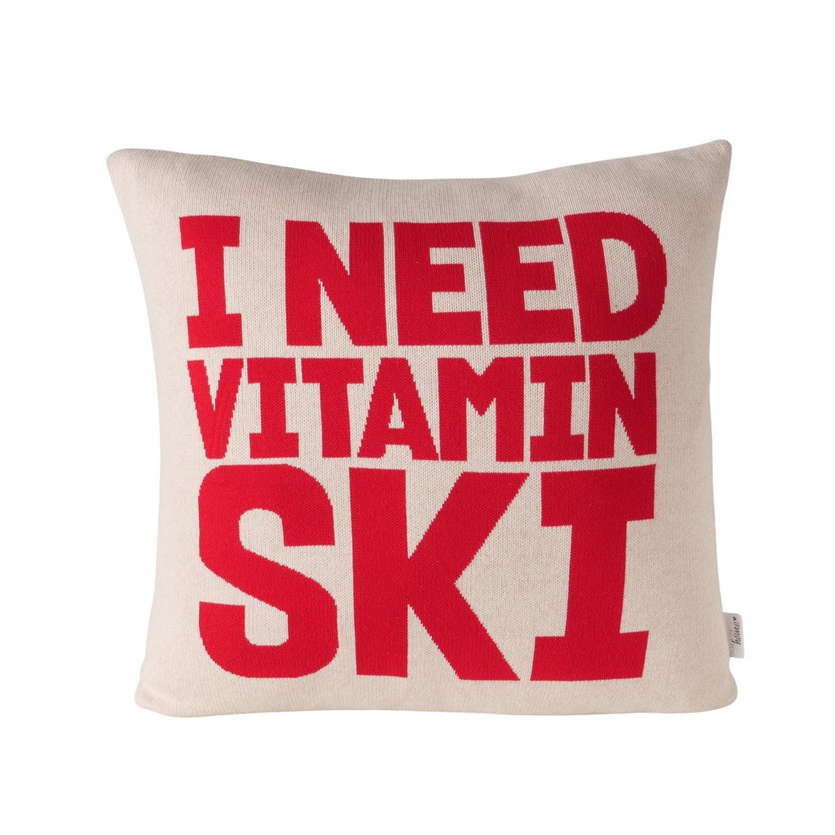 ΜΑΞΙΛΑΡΙ Ski 50Χ50Χ05cm ΛΕΥΚΟ ΚΟΚΚΙΝΟ Cotton