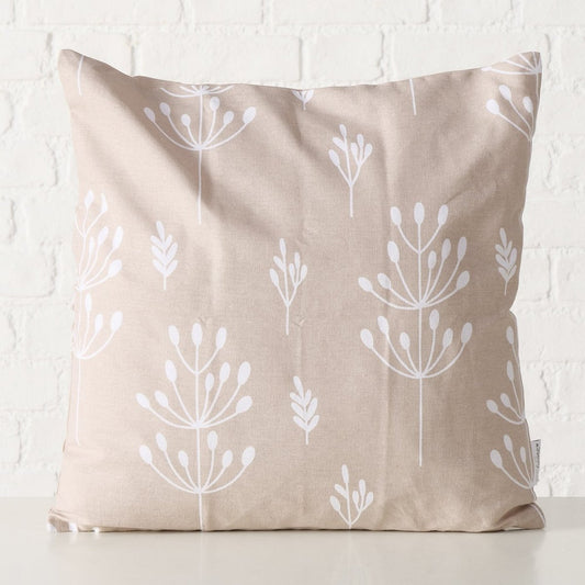 ΜΑΞΙΛΑΡΙ Farah Floral 45Χ45Χ12cm ΜΠΕΖ ΛΕΥΚΟ