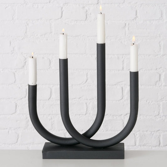 ΚΗΡΟΠΗΓΙΟ 4ΘΕΣΕΩΝ Tonis ΜΑΥΡΟ ΜΕΤΑΛΛΟ 33x9x34cm