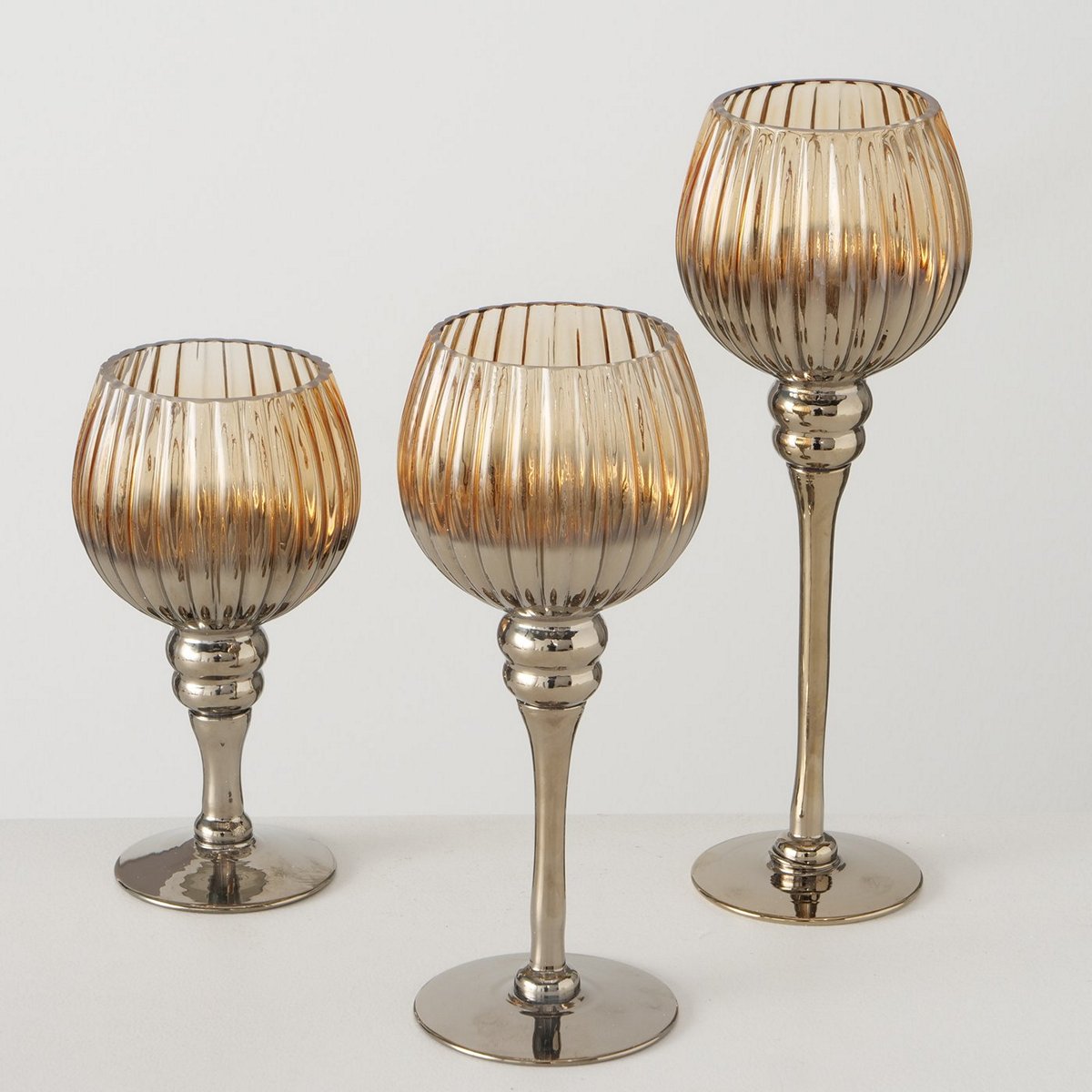 ΚΗΡΟΠΗΓΙΟ Set/3 ΜΕΛΙ Minou  H20/25/30cm D10cm ΓΥΑΛΙ