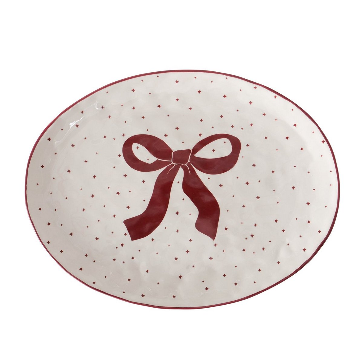 ΠΙΑΤΕΛΑ ΟΒΑΛ ΦΙΟΓΚΟΣ ΚΟΚΚΙΝΟΣ ΠΟΥΑ Boucle 39X31,5X3cm ΚΕΡΑΜΙΚΟ