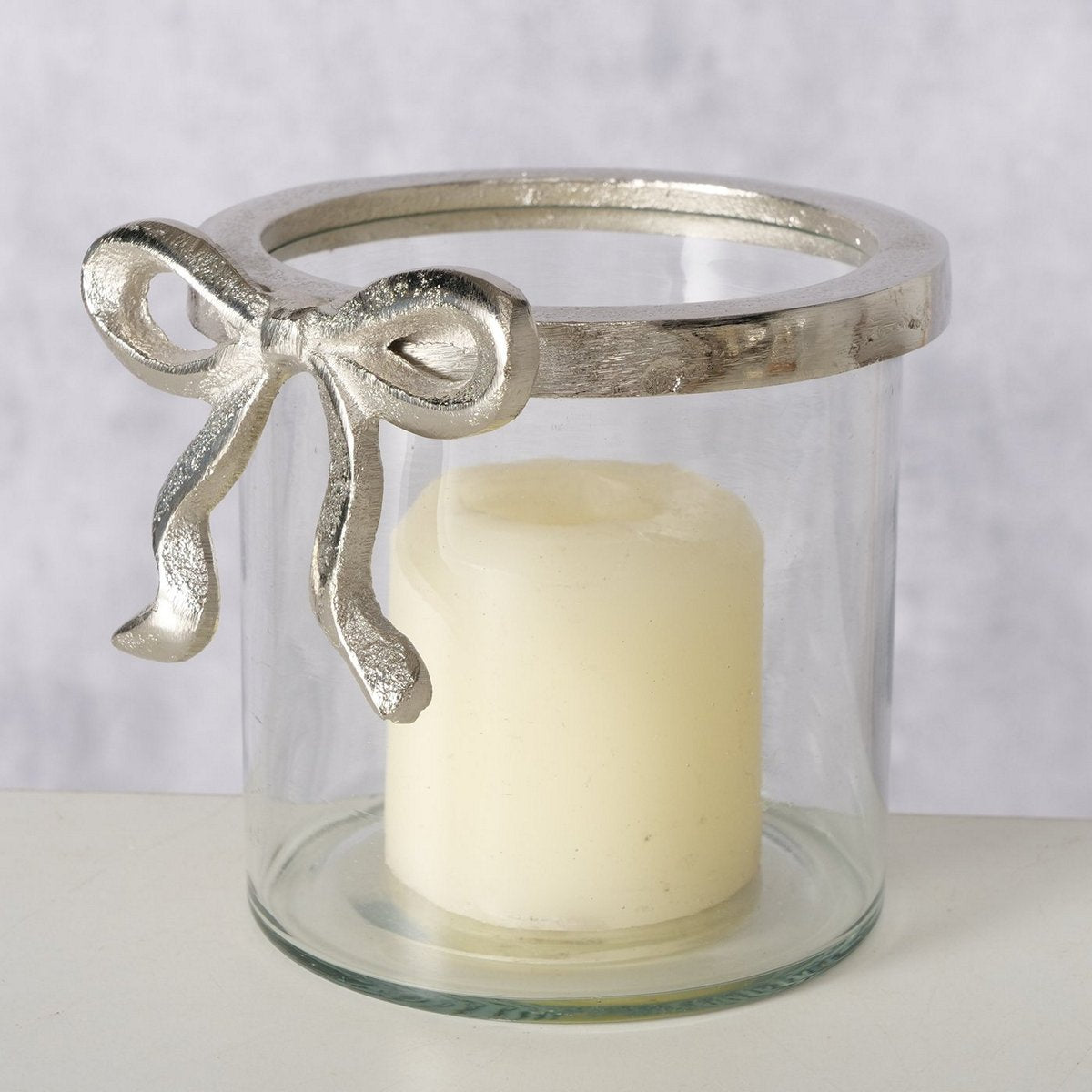 ΚΗΡΟΠΗΓΙΟ ΔΙΑΦΑΝΕΣ ΓΥΑΛΙ ΦΙΟΓΚΟΣ ΑΣΗΜΙ ΜΕΤΑΛΛΟ Lingka 12,5X11,5X11,5cm