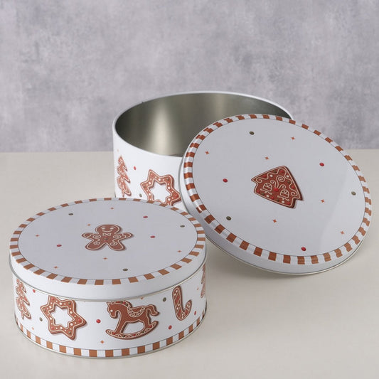 ΔΟΧΕΙΟ ΑΠΟΘΗΚΕΥΣΗΣ Set/2 Ginger ΣΤΡΟΓΓΥΛΟ ΜΕΤΑΛΛΟ ΛΕΥΚΟ ΚΑΦΕ ΚΟΚΚΙΝΟ H7-8cm D16-18cm