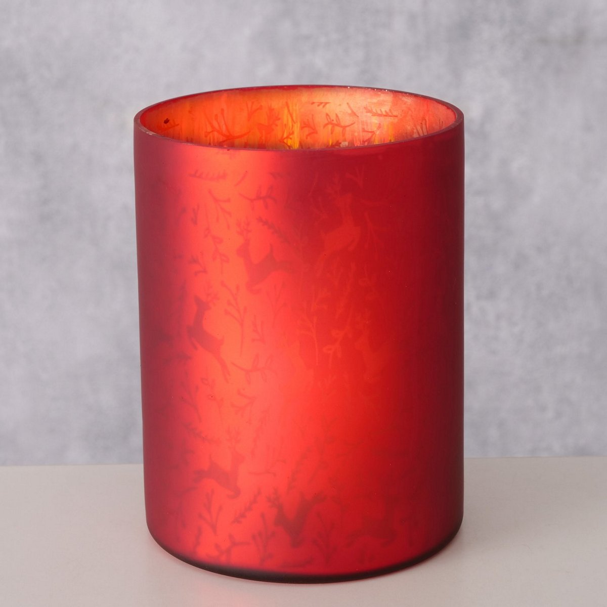 ΚΗΡΟΠΗΓΙΟ ΚΟΚΚΙΝΟ ΕΛΑΦΙΑ Gwendo H13cm D10cm ΓΥΑΛΙ