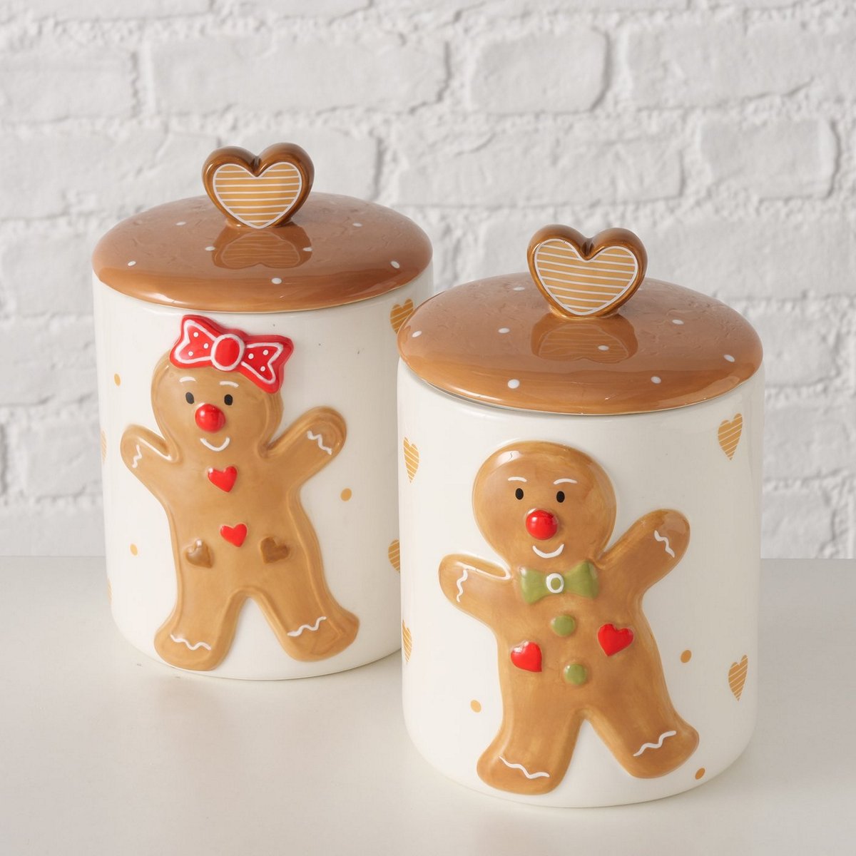 ΔΟΧΕΙΟ ΑΠΟΘΗΚΕΥΣΗΣ 2/ass ΜΠΙΣΚΟΤΟΠΑΙΔΟ Ginger 14,5X14X22cm ΚΑΦΕ ΛΕΥΚΟ ΚΕΡΑΜΙΚΟ