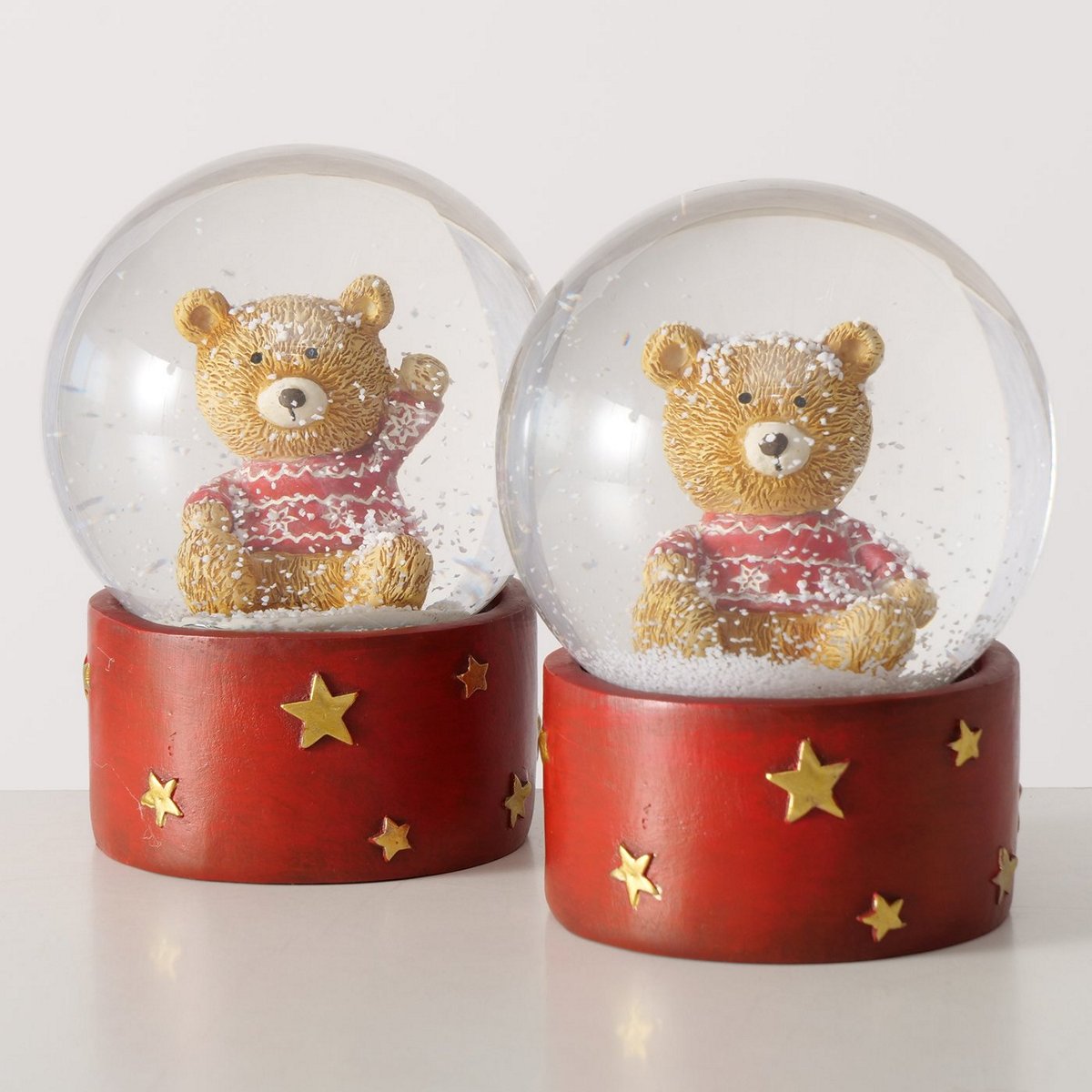 ΧΙΟΝΟΜΠΑΛΑ 2/ass ΑΡΚΟΥΔΑΚΙΑ Bailey ΚΟΚΚΙΝΟ ΚΑΦΕ 13Χ10cm Acrylic, Polyresin