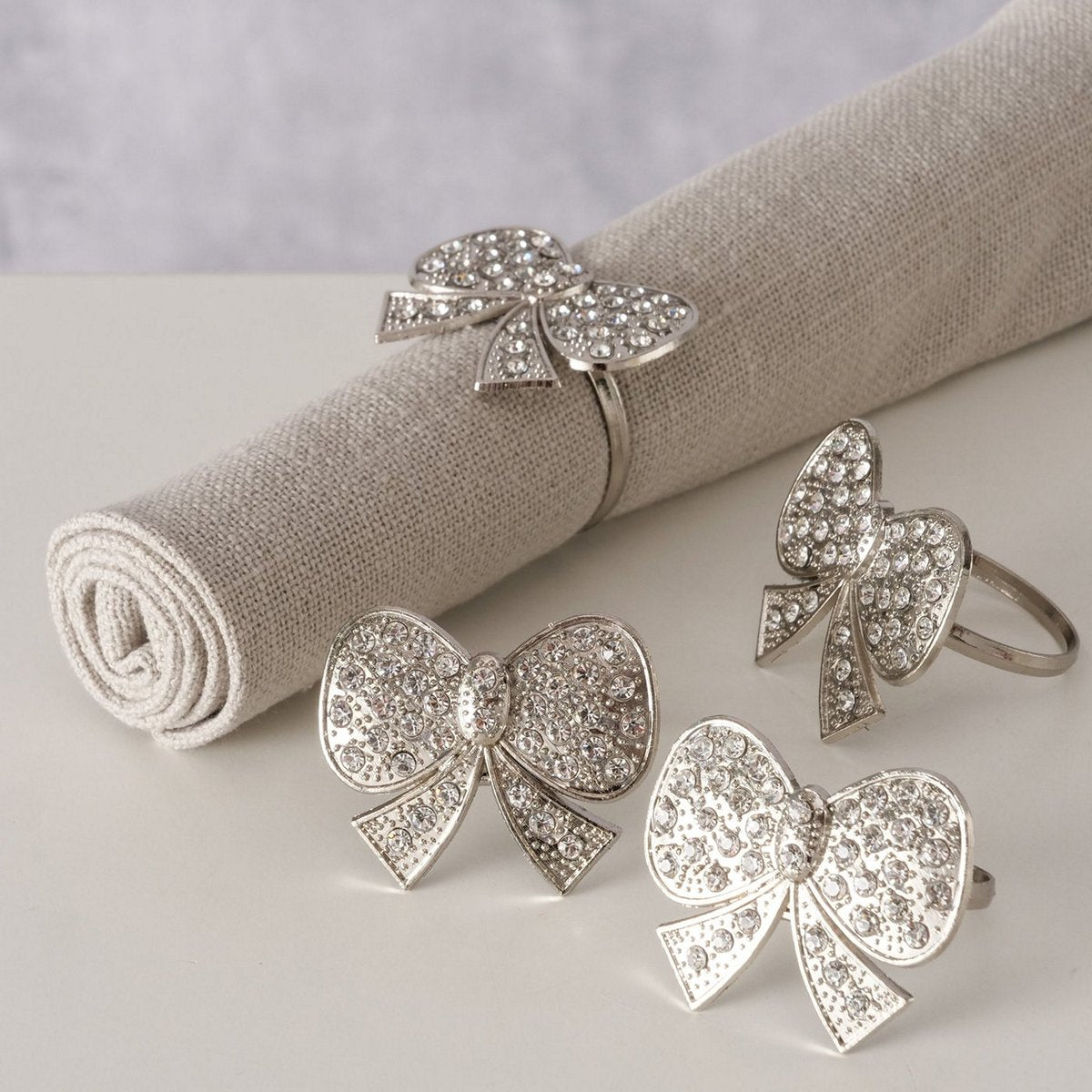 ΚΡΙΚΟΣ ΠΕΤΣΕΤΑΣ 4/ΤΕΜ ΦΙΟΓΚΟΣ ΑΣΗΜΙ ΜΕΤΑΛΛΟ ΜΕ ΣΤΡΑΣ ΣΥΣΚΕΥΑΣΙΑ 4ΤΜΧ Laetizia  4,7X4X4cm