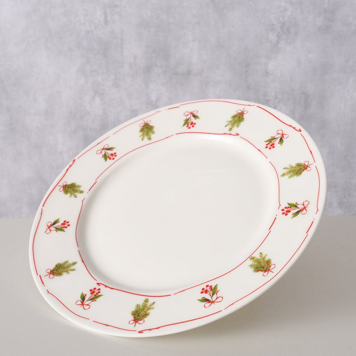 ΠΙΑΤΟ Noelle ΓΚΙ ΜΕ ΕΛΑΤΟ ΚΟΚΚΙΝΟ ΛΕΥΚΟ ΠΡΑΣΙΝΟ Dishwasher proof D21,5cm New Bone