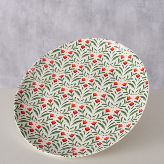 ΠΙΑΤΟ Paris Floral ΚΟΚΚΙΝΟ ΠΡΑΣΙΝΟ Dishwasher proof, D20,5cm New Bone