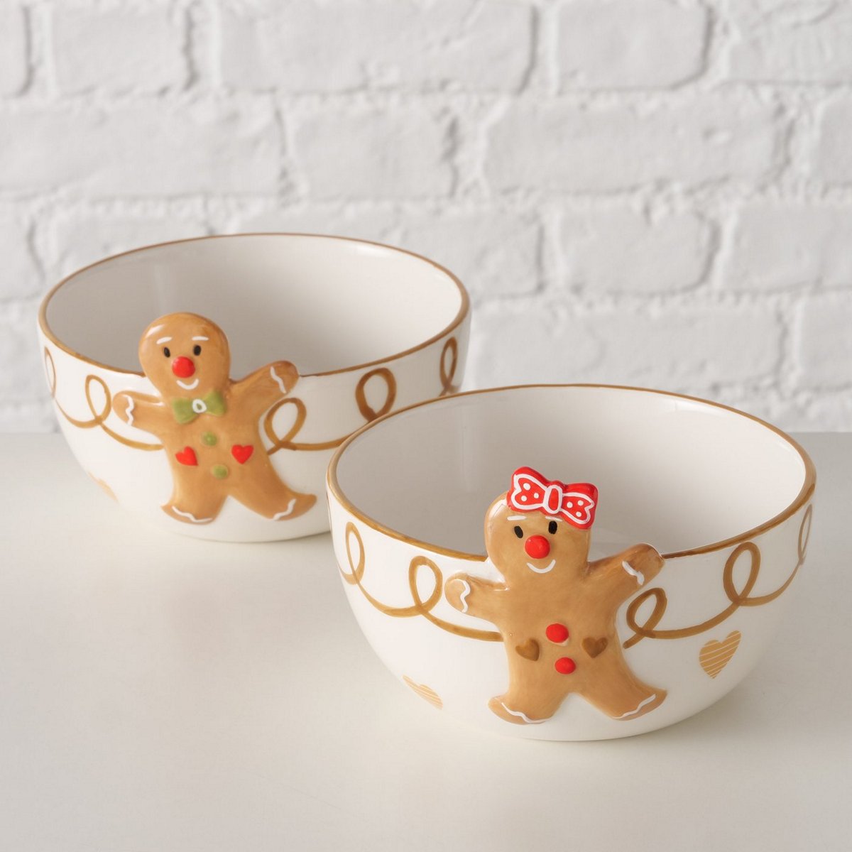 ΜΠΟΛ 2/ass  ΜΕ ΜΠΙΣΚΟΤΟΠΑΙΔΟ ΛΕΥΚΟ ΚΑΦΕ Ginger 680ml H10cm ΚΕΡΑΜΙΚΟ