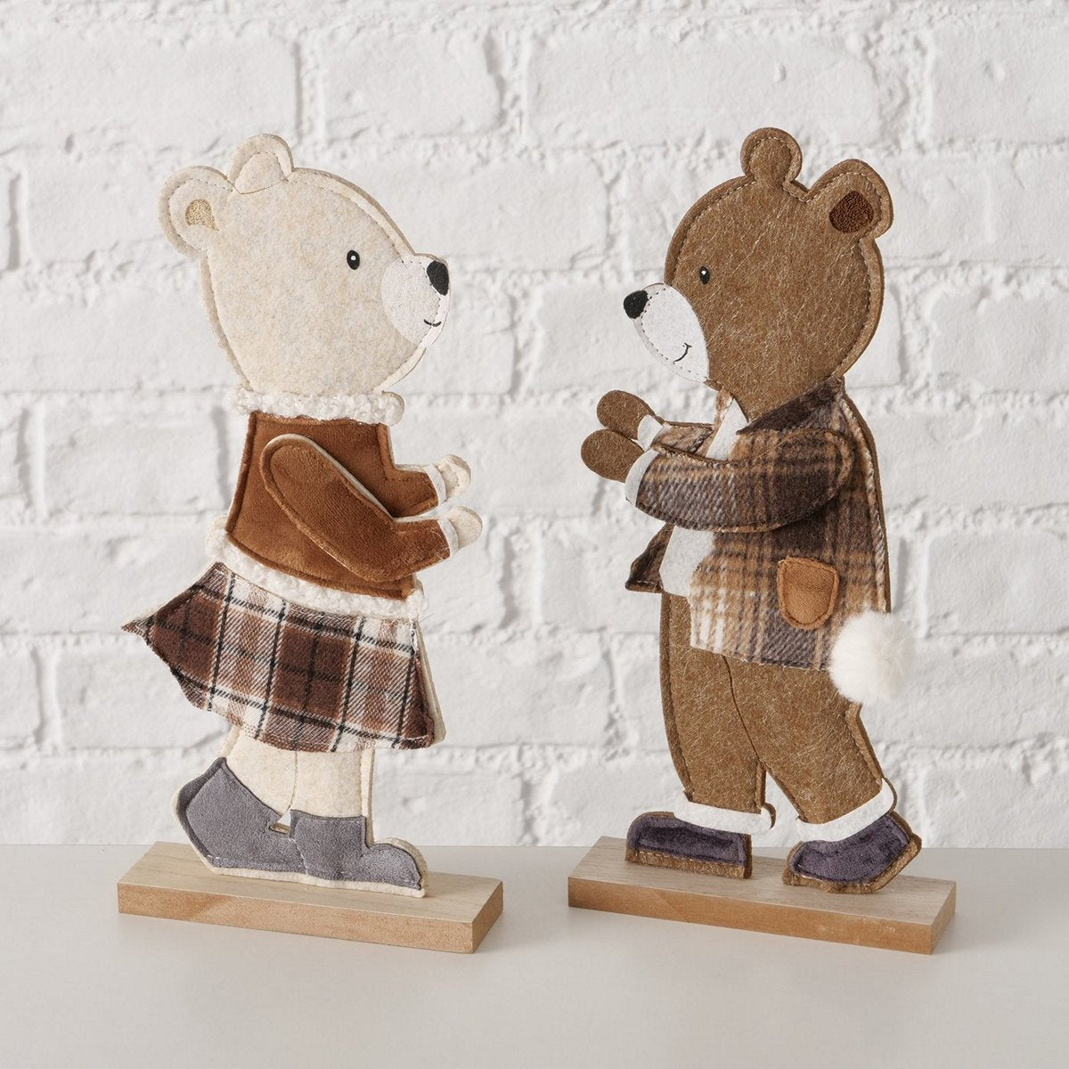 ΑΡΚΟΥΔΟΣ ΦΙΓΟΥΡΑ 2/ass ΑΓΟΡΙ ΚΟΡΙΤΣΙ Henry 14X4X30cm ΚΑΦΕ MDF Polyester