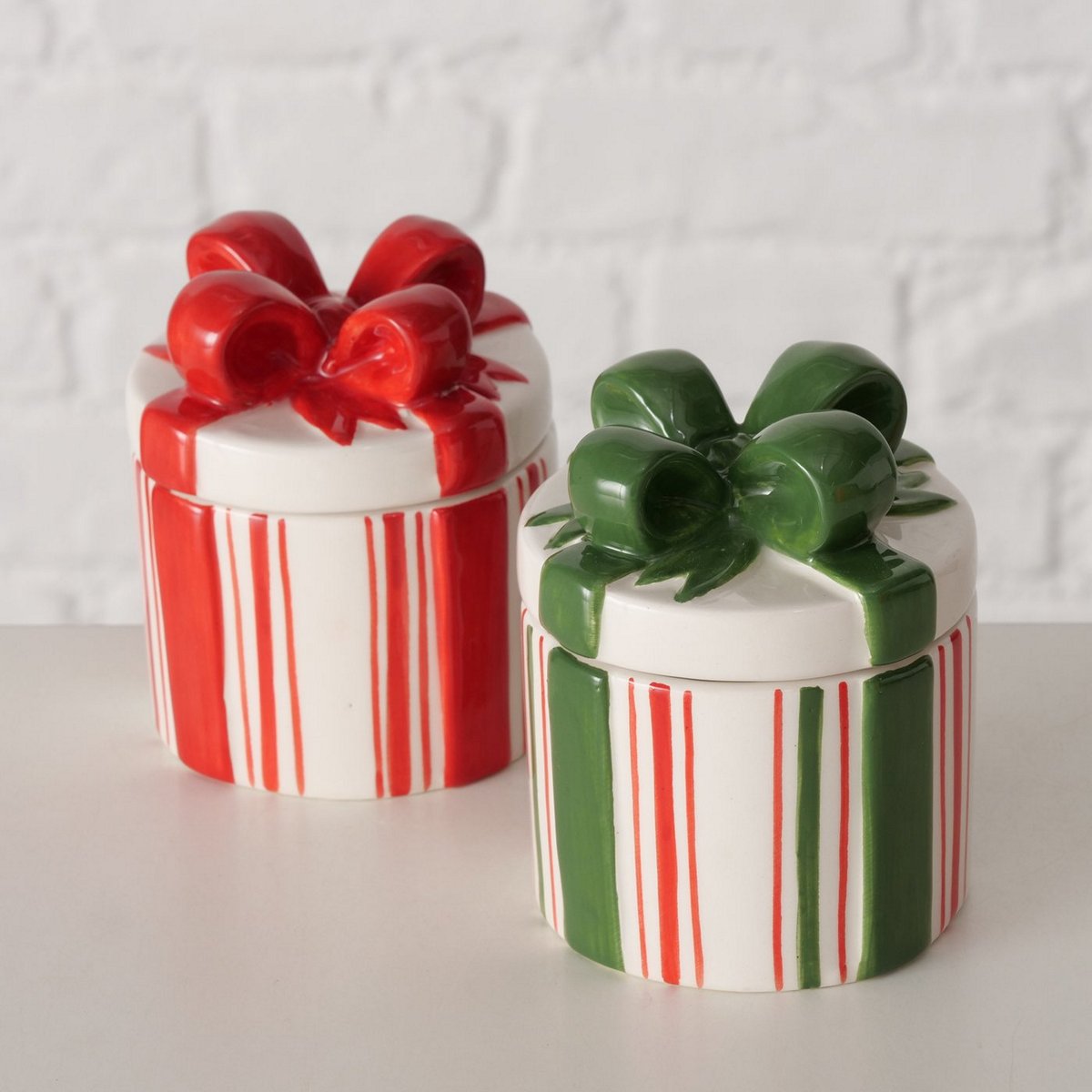 ΔΟΧΕΙΟ ΑΠΟΘΗΚΕΥΣΗΣ 2/ass  ΜΕ ΦΙΟΓΚΟ ΚΟΚΚΙΝΟ ΠΡΑΣΙΝΟ Hanni  Dishwasher proof, H8,5cm D7cm ΚΕΡΑΜΙΚΟ