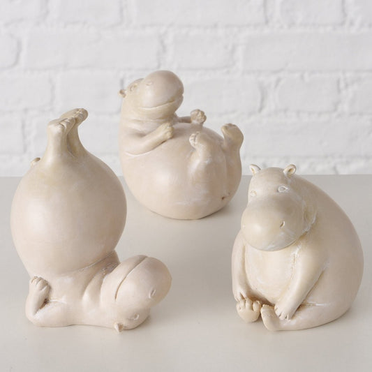 ΙΠΠΟΠΟΤΑΜΟΣ 3/ass ΦΙΓΟΥΡΑ  ΕΚΡΟΥ Hippo 9Χ7Χ12cm Polyresin