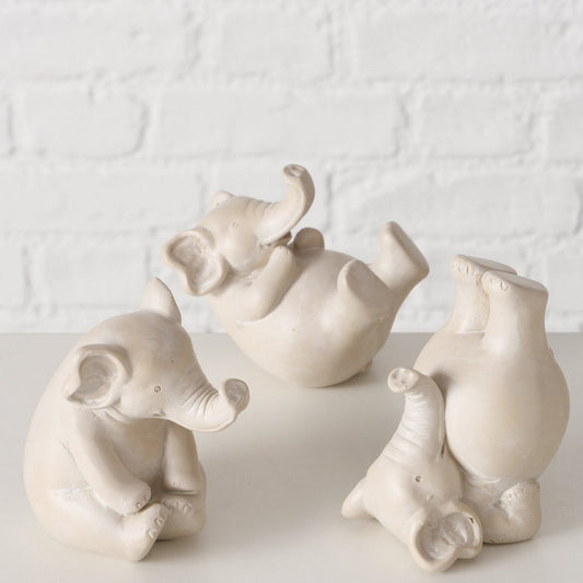 ΕΛΕΦΑΝΤΑΣ 3/ass ΦΙΓΟΥΡΑ ΕΚΡΟΥ 9,5X6X10cm Polyresin