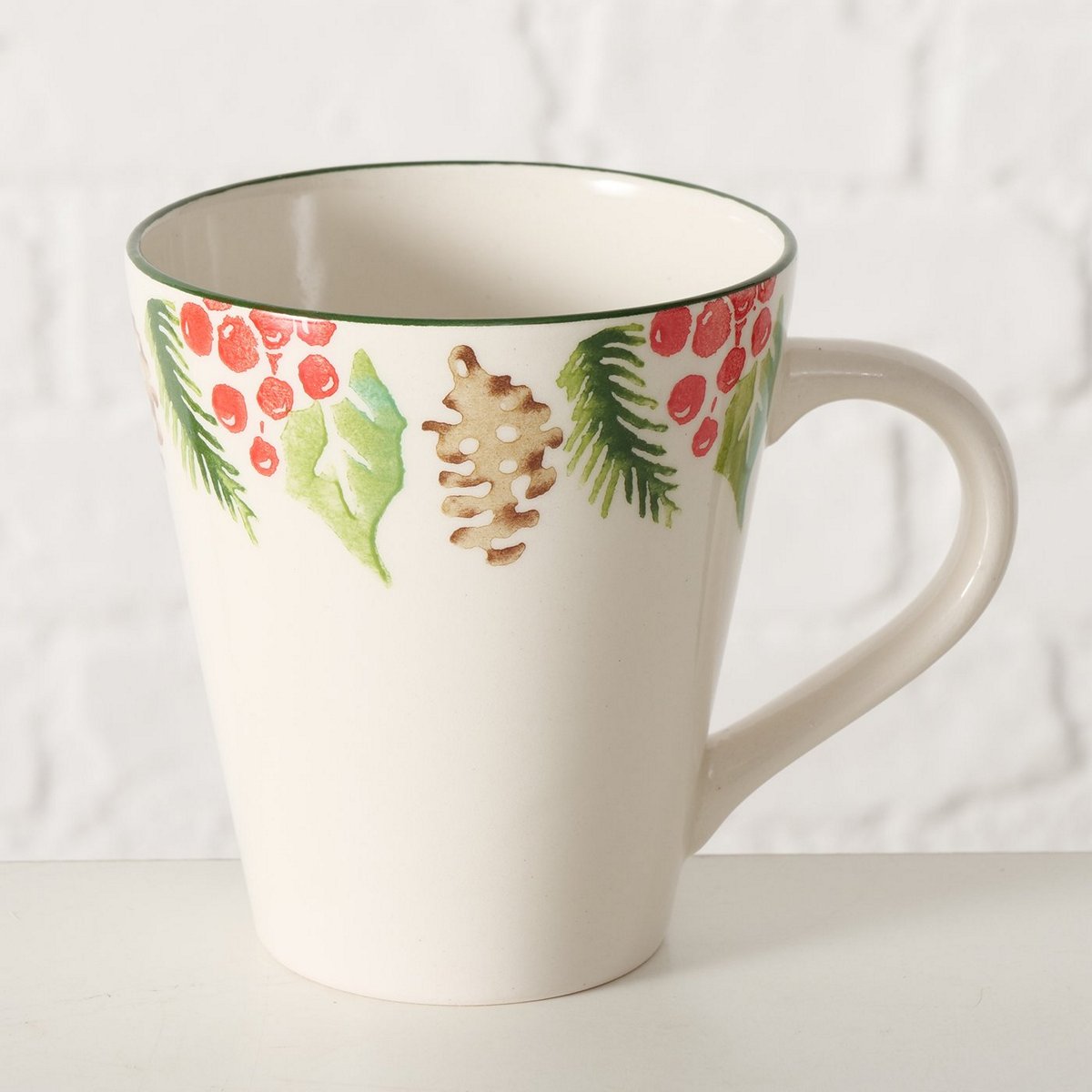 ΚΟΥΠΑ Jumbo ΓΚΙ ΜΕ ΚΟΥΚΟΥΝΑΡΕΣ Garland 440ml H11 D10 Dishwasher proof ΠΡΑΣΙΝΟ ΚΟΚΚΙΝΟ ΛΕΥΚΟ