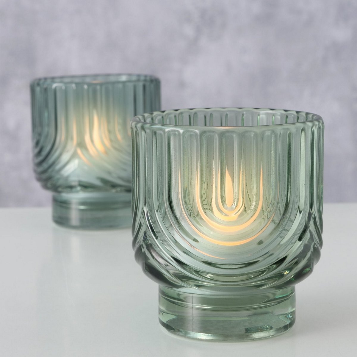 ΚΗΡΟΠΗΓΙΟ 2/ass ΠΡΑΣΙΝΟ ΓΥΑΛΙ Arcy H8cm D7cm