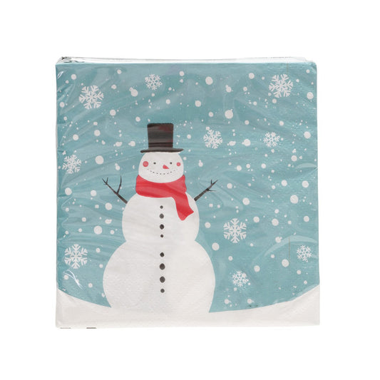 ΧΑΡΤΟΠΕΤΣΕΤΕΣ ΧΙΟΝΟΝΘΡΩΠΟΣ Snowman 20τμχ ΤΙΡΚΟΥΑΖ ΛΕΥΚΟ ΧΑΡΤΙ