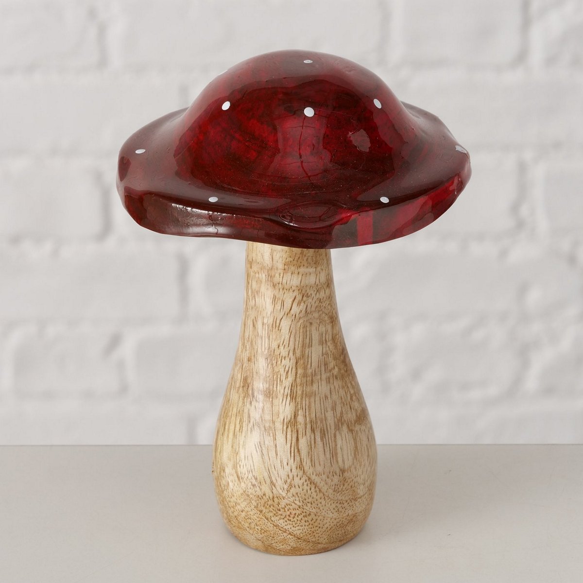 ΜΑΝΙΤΑΡΙ ΚΟΚΚΙΝΟ ΠΟΥΑ Pilo 10X10X14,5cm ΒΑΣΗ ΞΥΛΟ ΦΥΣΙΚΟ Mango