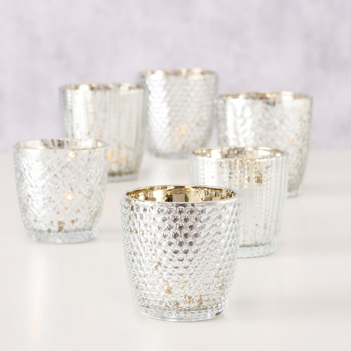 ΚΗΡΟΠΗΓΙΟ 3/ass Set/2 ΛΕΥΚΟ ΧΡΥΣΟ Patty H7-9cm D8-9cm ΓΥΑΛΙ