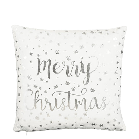 ΜΑΞΙΛΑΡΙ ΣΧΕΔΙΟ merry christmas ΛΕΥΚΟ/ΧΡΥΣΟ 40Χ40Χ10cm