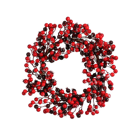 ΣΤΕΦΑΝΙ berries ΜΠΟΡΝΤΟ ΠΑΓΩΜΕΝΟ  h10 d40cm